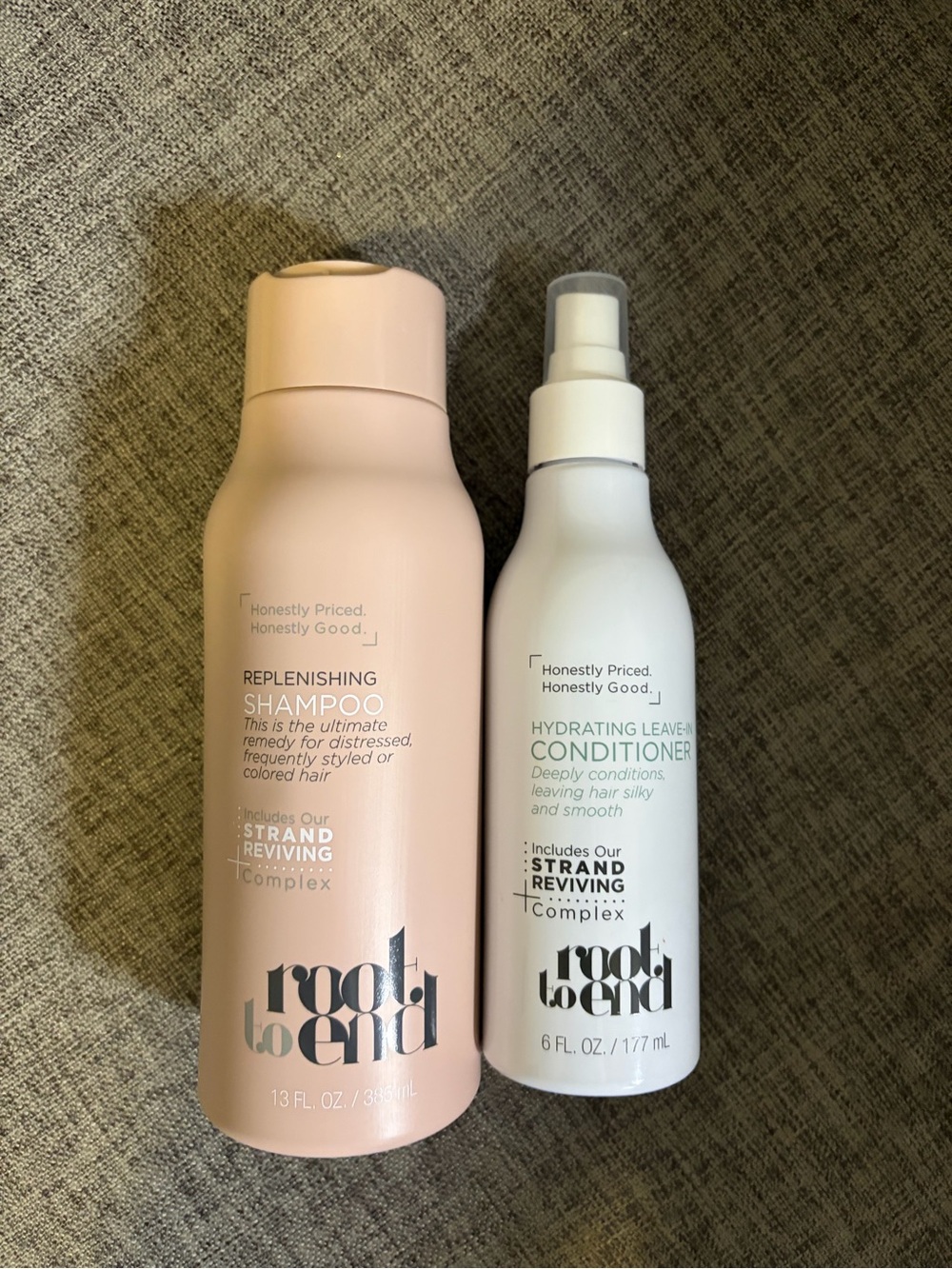 Root to End Replenishing Shampoo & Hydrating Leave-In Conditioner — Pink & White